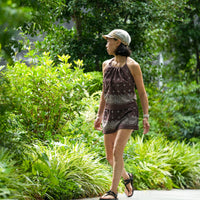 PANEL HALTER NECK BROWN