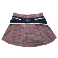 MMA Front Pleats Run Skirt Red Check