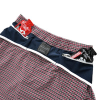 MMA Front Pleats Run Skirt Red Check