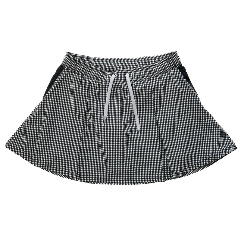 MMA Front Pleats Run Skirt Black Check