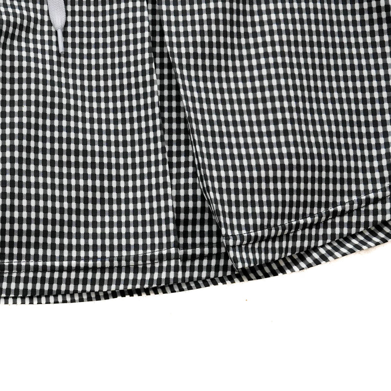 MMA Front Pleats Run Skirt Black Check