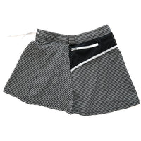 MMA Front Pleats Run Skirt Black Check