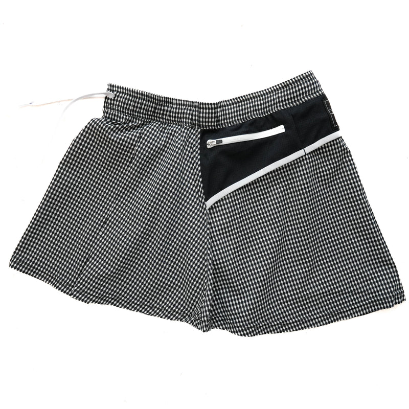 MMA Front Pleats Run Skirt Black Check