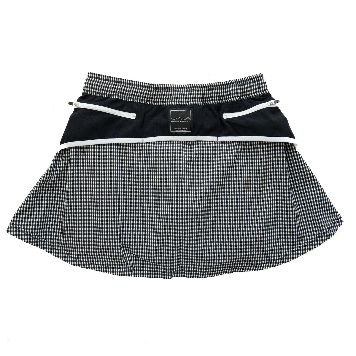 MMA Front Pleats Run Skirt Black Check