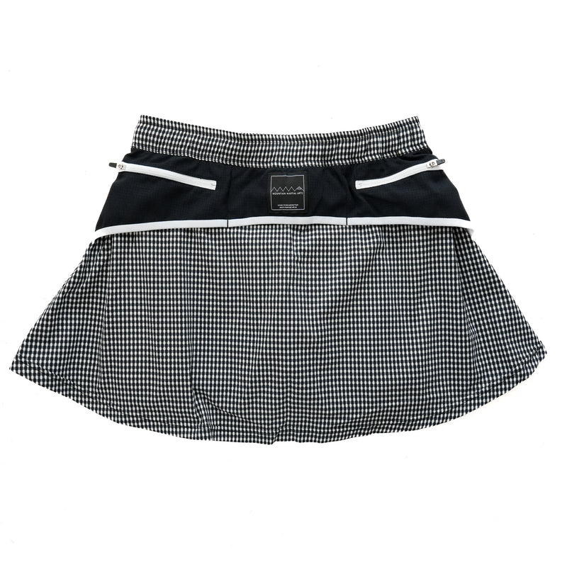 MMA Front Pleats Run Skirt Black Check
