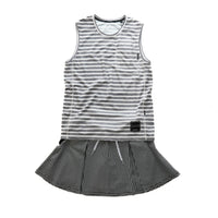MMA Front Pleats Run Skirt Black Check