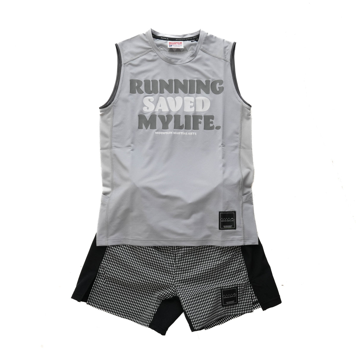 MMA Side Graphic Run Shorts V3 Black Check