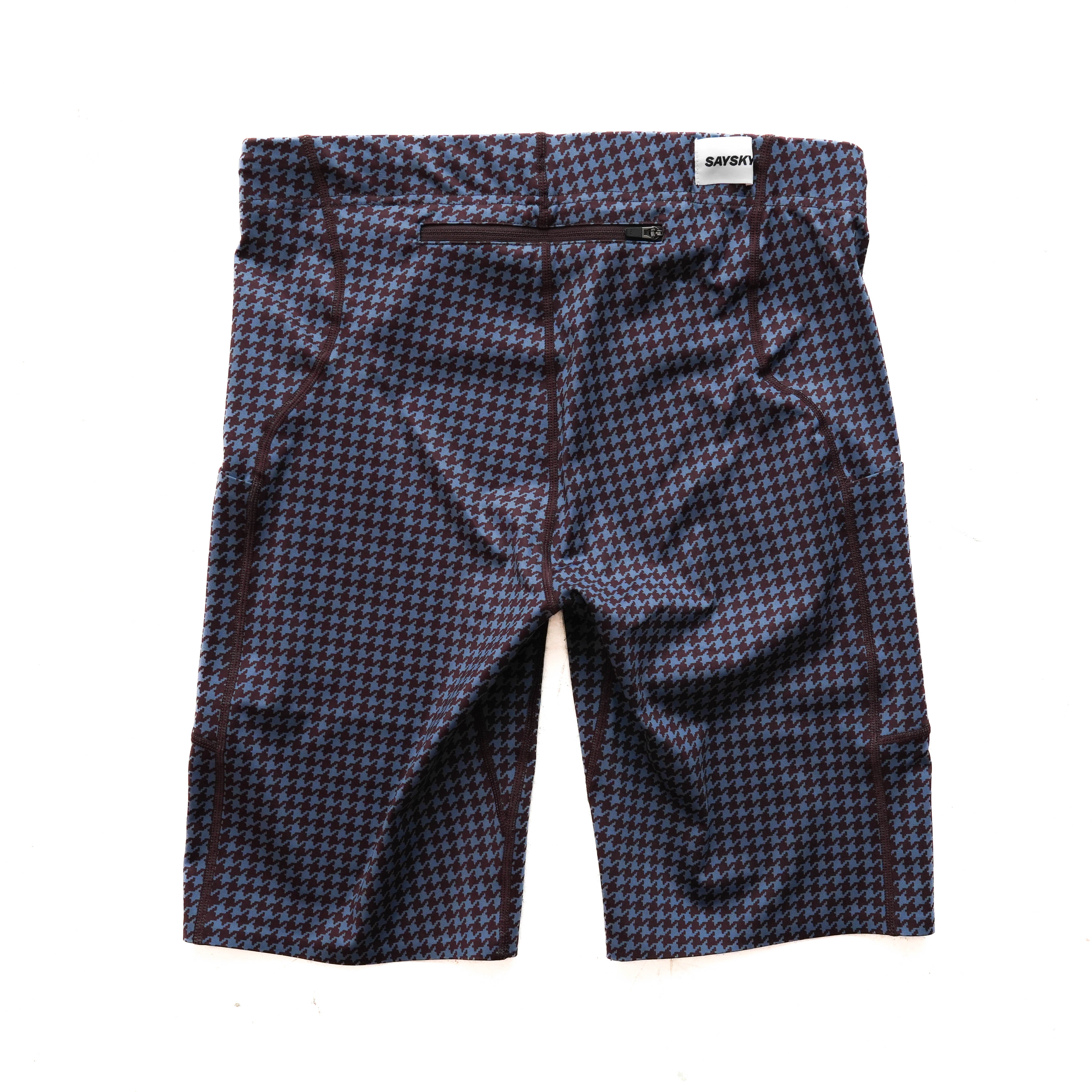 ランニングタイツ Houndstooth Combat+ Short Tights 9inch - Blue Aop