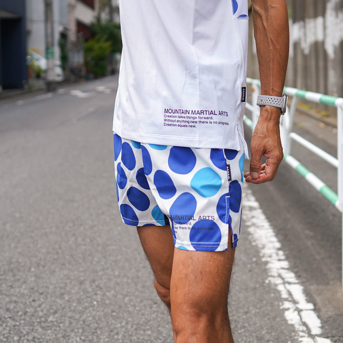 MMA Big Dot 3pocket Racing Run Pants White
