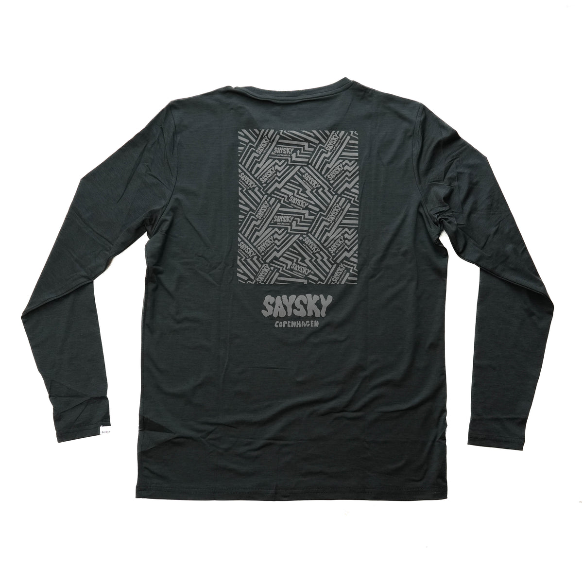 ランニングTシャツ（ロングスリーブ） Reflective Logo Pace Long Sleeve - Black [メンズ]