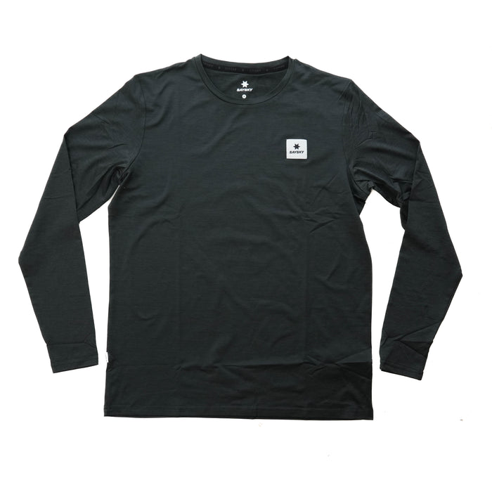 ランニングTシャツ（ロングスリーブ） Reflective Logo Pace Long Sleeve - Black [メンズ]