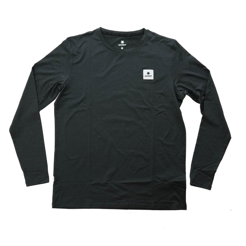 ランニングTシャツ（ロングスリーブ） Reflective Logo Pace Long Sleeve - Black [メンズ]