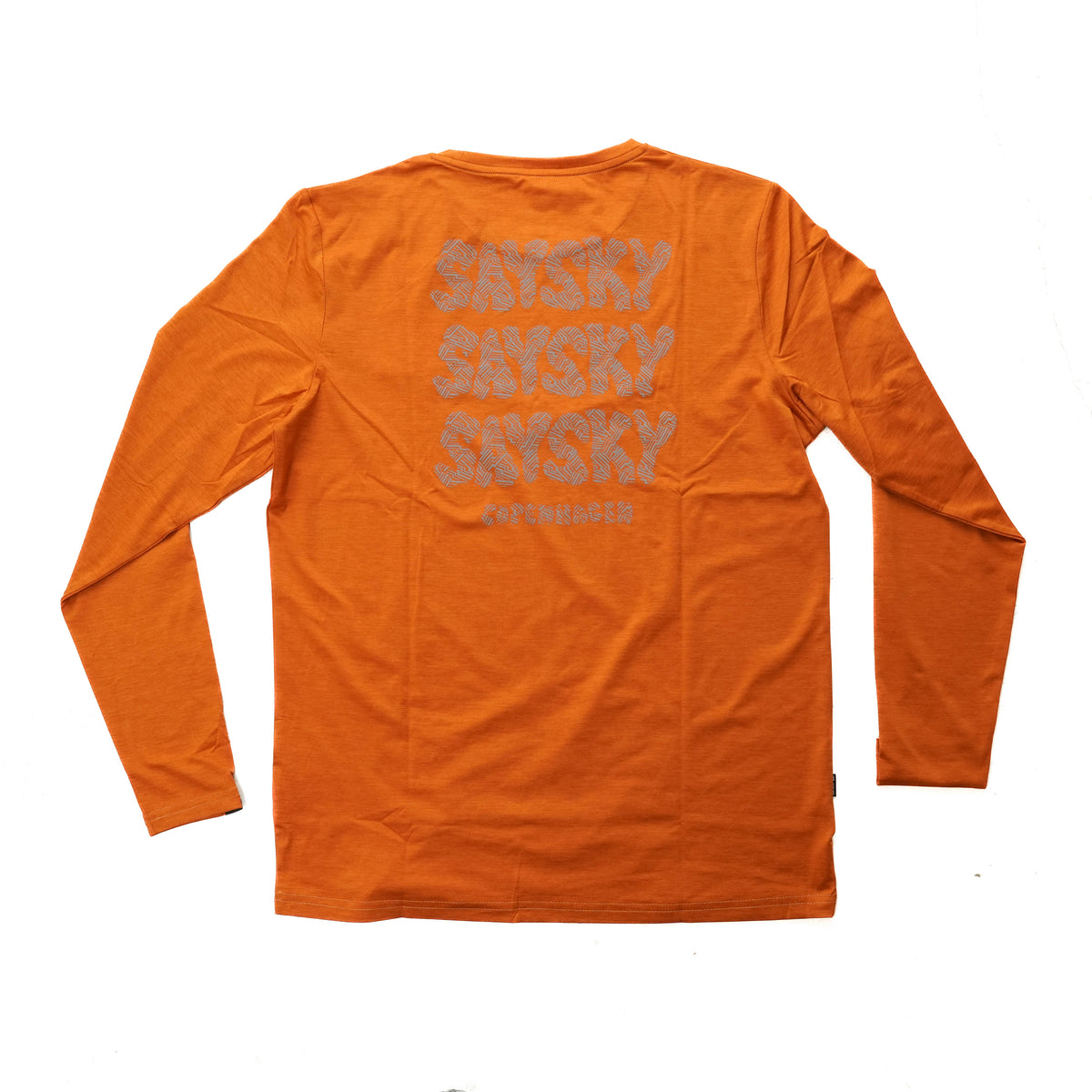 ランニングTシャツ（ロングスリーブ） Reflective Logo Pace Long Sleeve - Orange [メンズ]