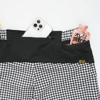 HOUNDSTOOTH MIDDLE SHORTS WHITE×BLACK