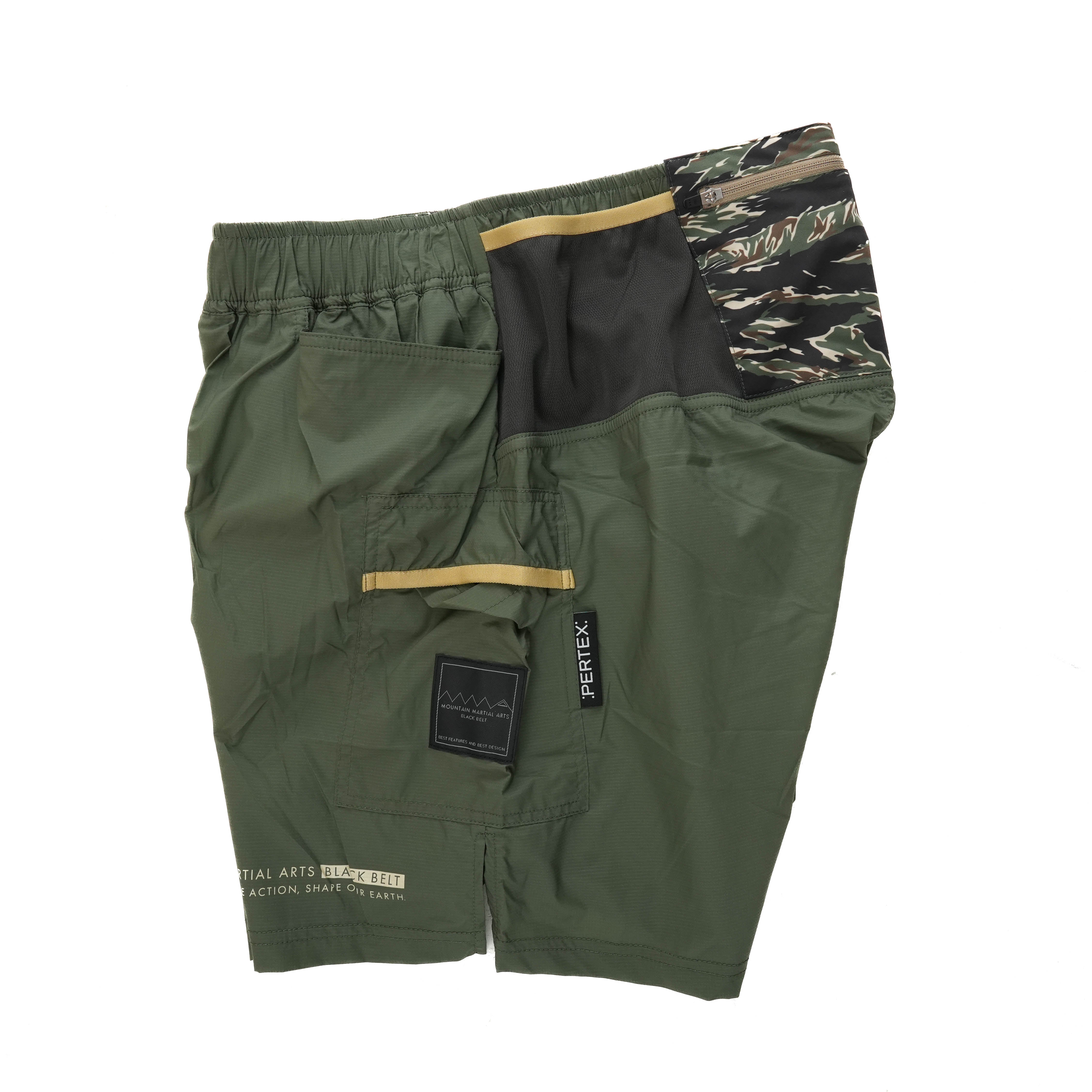 MMABB PERTEX® 7-pockets Run Shorts “Liger” Olive – CONNECTED