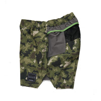 MMA_Jerry Ukai PONCHOMAN CAMO Hike&Run Shorts Green Ponchoman Camo