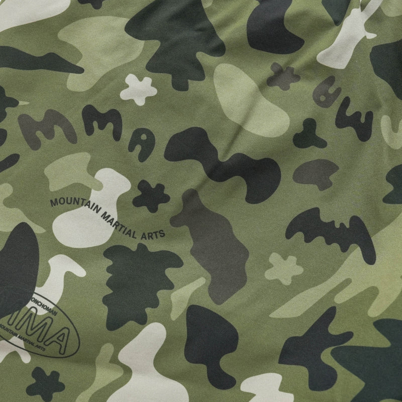 MMA_Jerry Ukai PONCHOMAN CAMO Hike&Run Shorts Green Ponchoman Camo