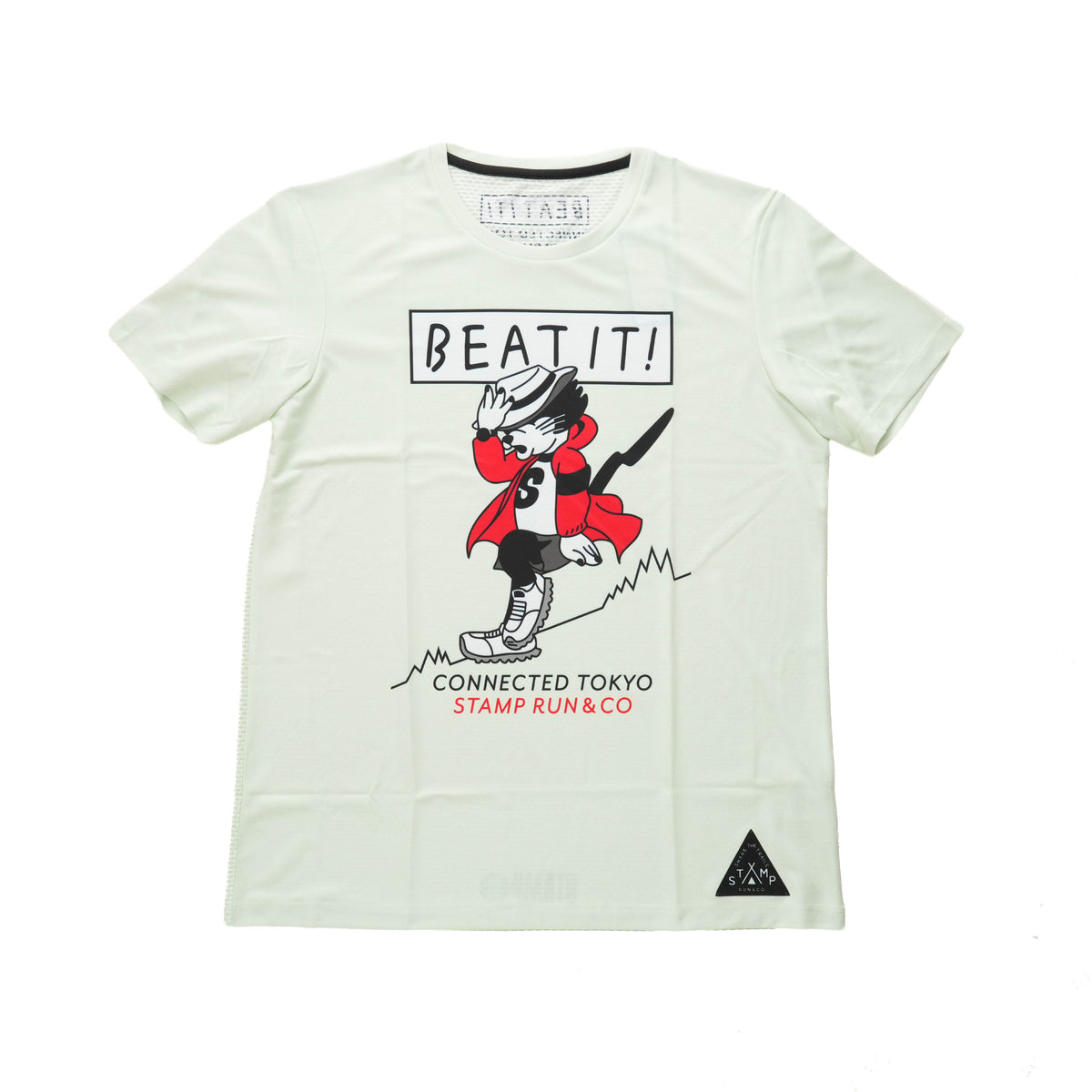 STAMP × CONNECTED GRAPHIC RUN TEE (BEAT IT!) PALE PISTACHIO
