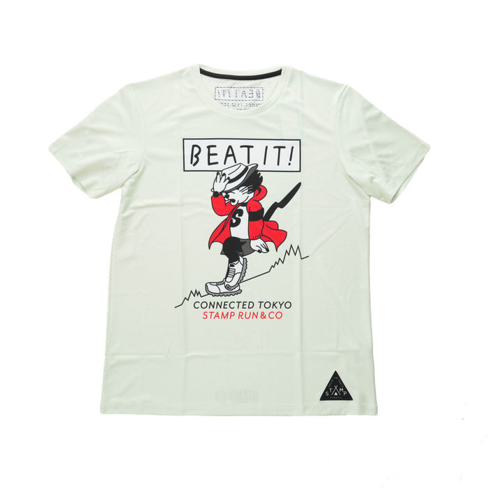 STAMP × CONNECTED GRAPHIC RUN TEE (BEAT IT!) PALE PISTACHIO