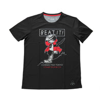 STAMP × CONNECTED GRAPHIC RUN TEE (BEAT IT!) BLACK