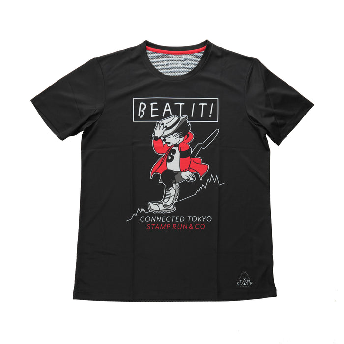 STAMP × CONNECTED GRAPHIC RUN TEE (BEAT IT!) BLACK