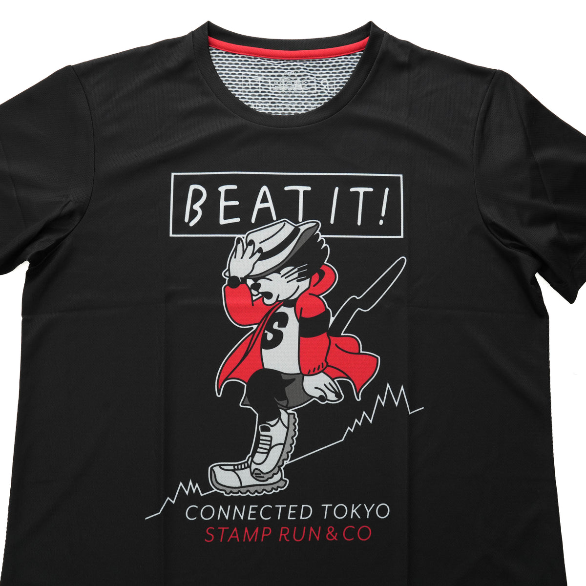 STAMP × CONNECTED GRAPHIC RUN TEE (BEAT IT!) BLACK