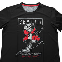 STAMP × CONNECTED GRAPHIC RUN TEE (BEAT IT!) BLACK