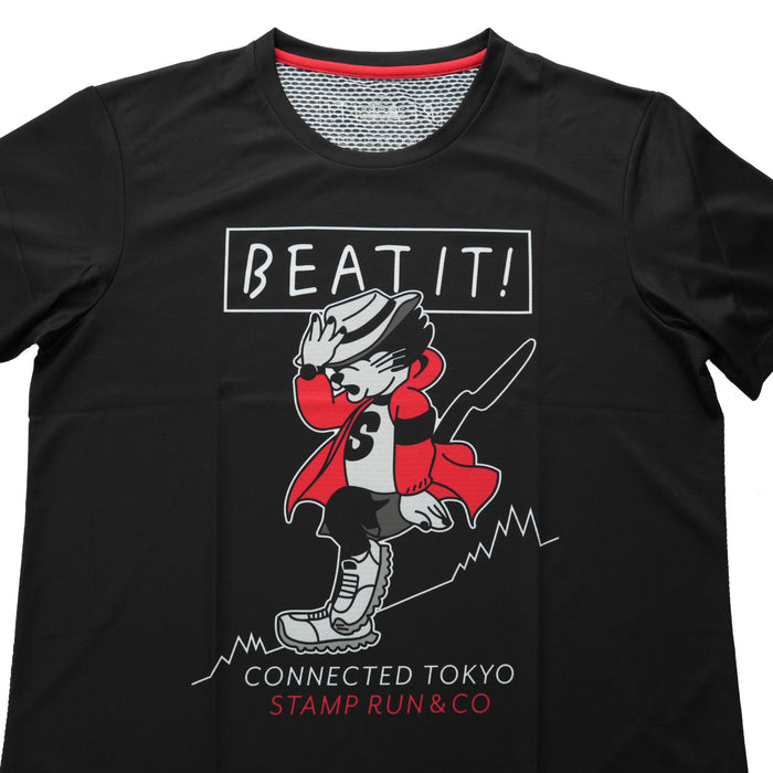 STAMP × CONNECTED GRAPHIC RUN TEE (BEAT IT!) BLACK