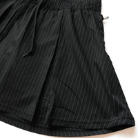 MMA Front Pleats Run Skirt Black Stripe