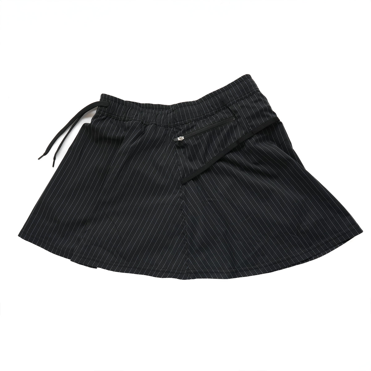 MMA Front Pleats Run Skirt Black Stripe