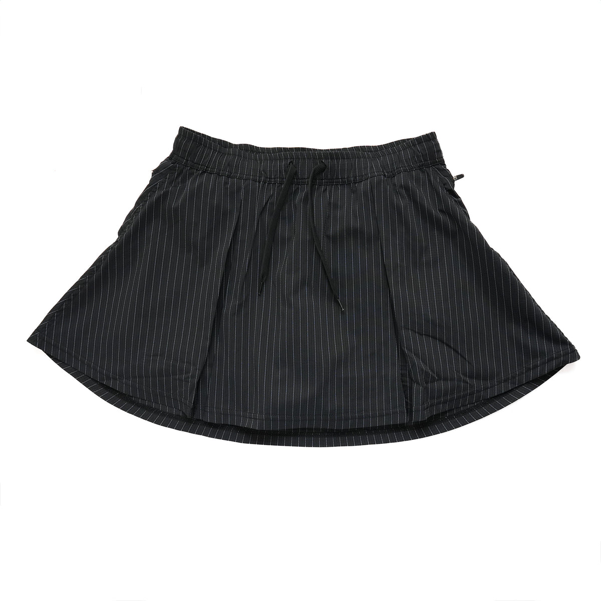 MMA Front Pleats Run Skirt Black Stripe