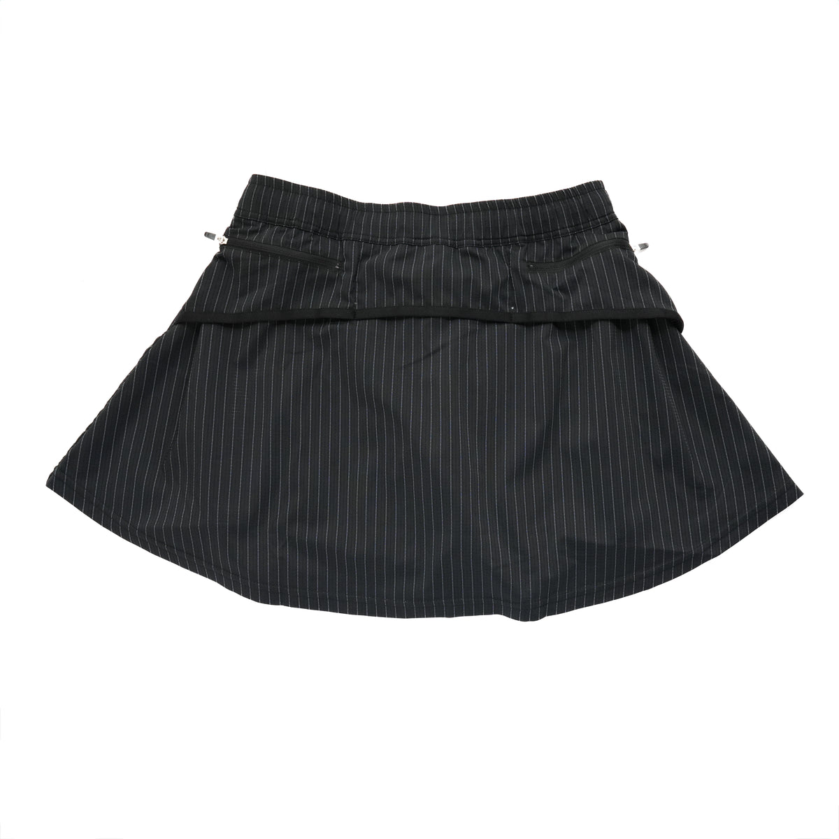 MMA Front Pleats Run Skirt Black Stripe