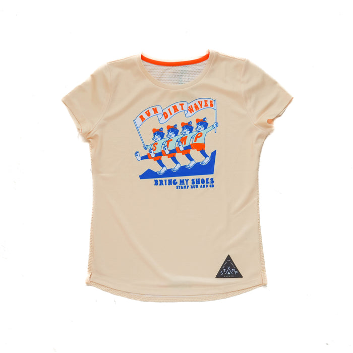 STAMP WOMENS GRAPHIC RUN TEE (DIRT WAVES -CREAM-)