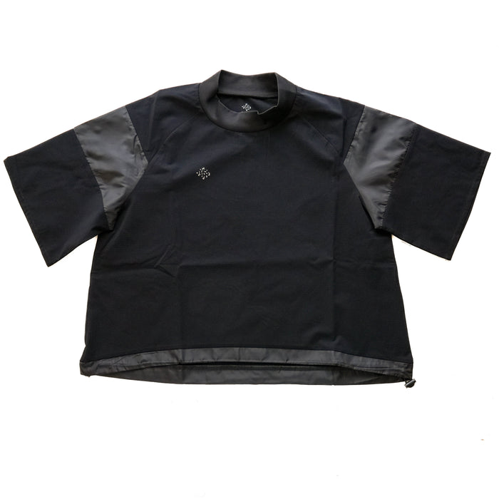 24FW DEADLEAF MOCK NECK SHORT TEE BLACK