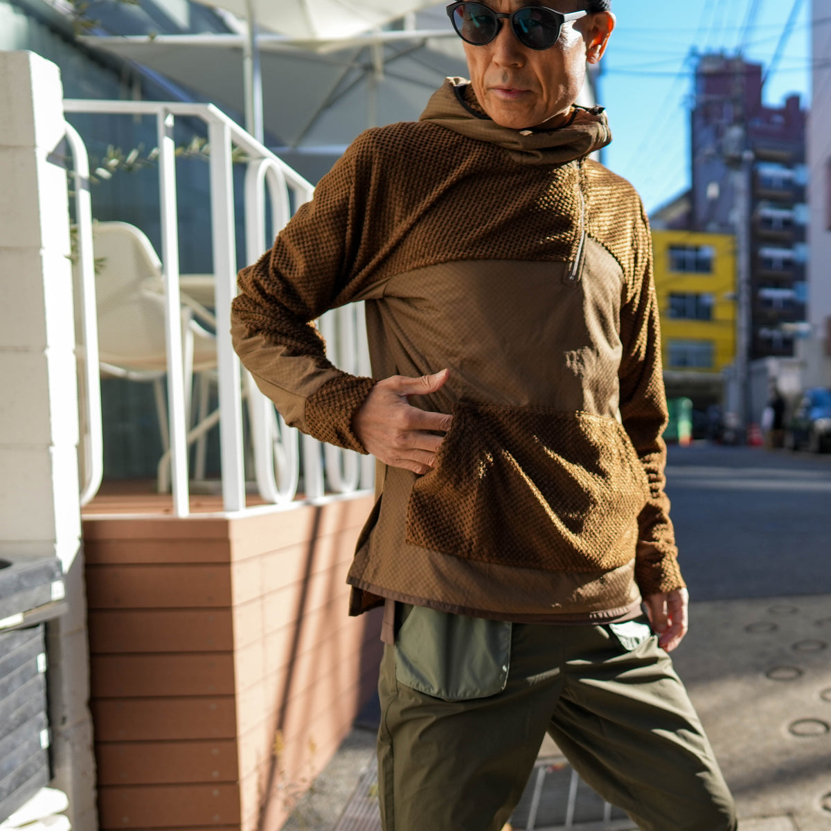 24FW Octa UTILITY HOODIE D.BROWN