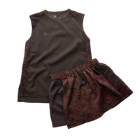 24FW DEADLEAF DOCKING RUN SKIRT　D.BROWN