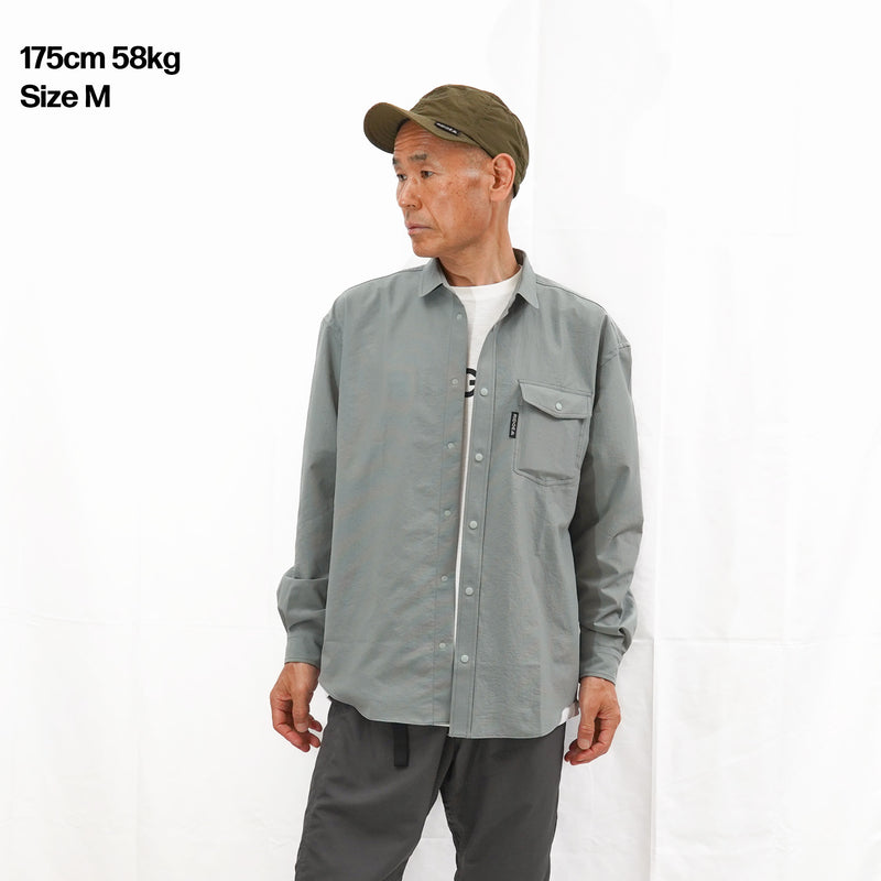 Poly Basic Long Sleeve Shirt　Sage Green