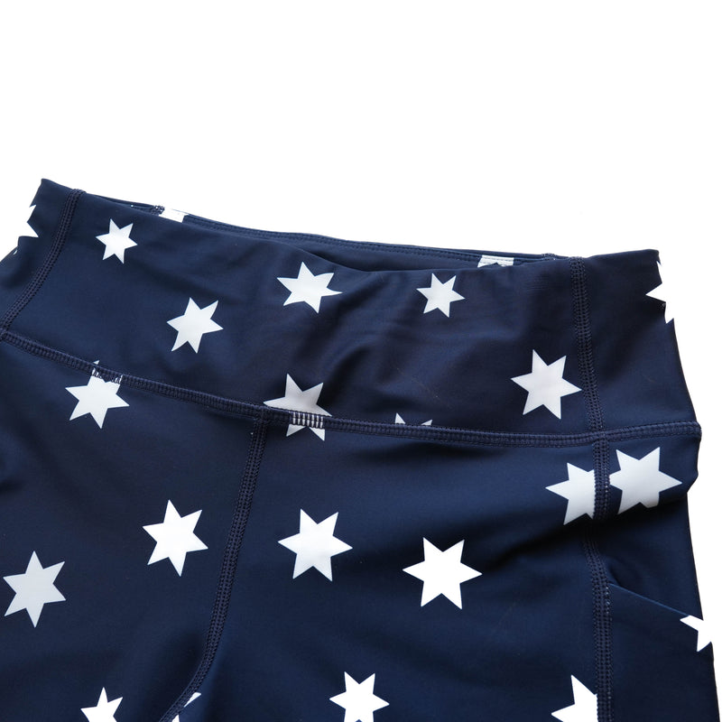 Wmns Star Combat+ Short Tights 7inch - Blue/White Aop [レディーズ]