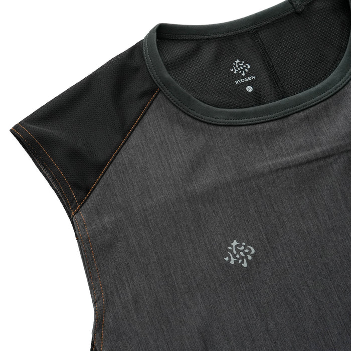DENIM FRENCH SLEEVE TEE  BLACK