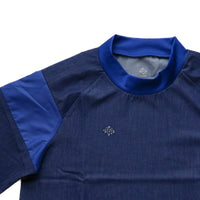 DENIM MOCK NECK SHORT TEE DENIM