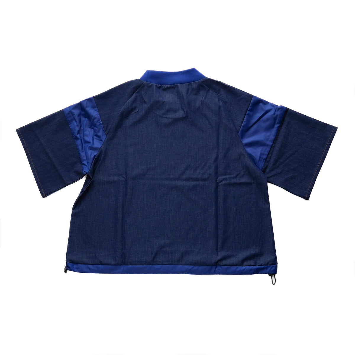 DENIM MOCK NECK SHORT TEE DENIM