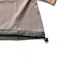 DENIM MOCK NECK SHORT TEE BROWN