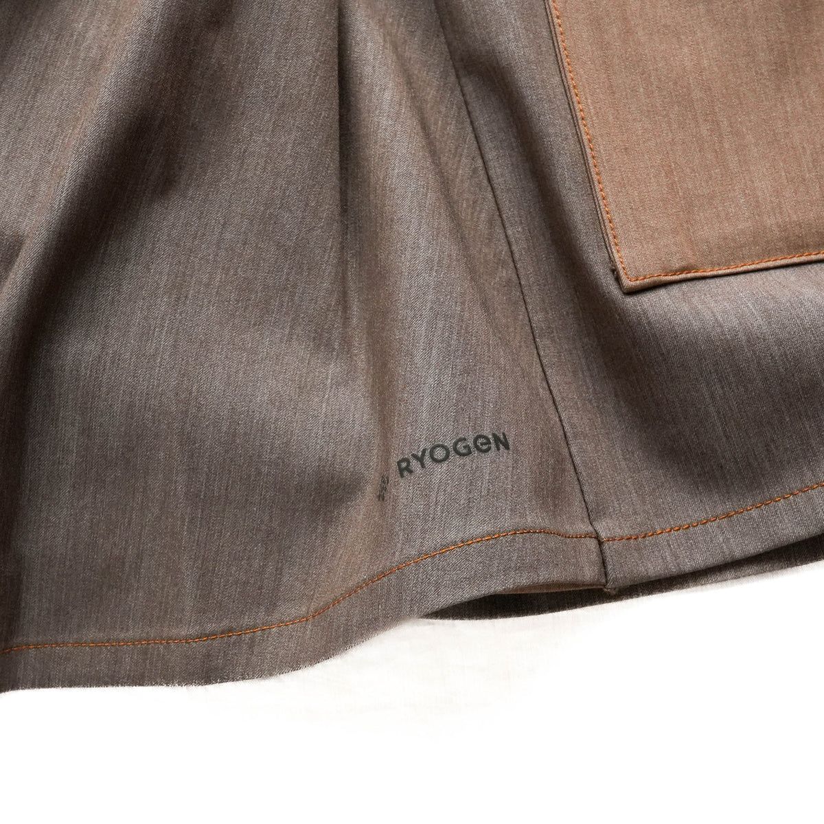 DENIM DOCKING RUN SKIRT　BROWN