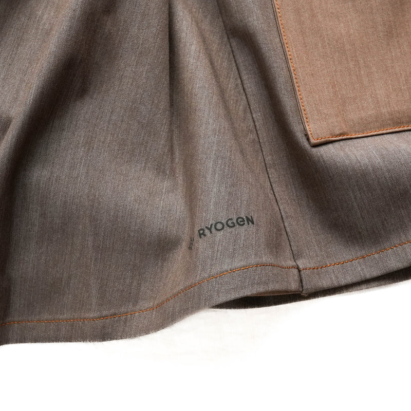DENIM DOCKING RUN SKIRT　BROWN