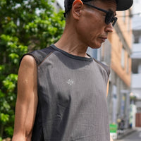 DENIM FRENCH SLEEVE TEE  BLACK