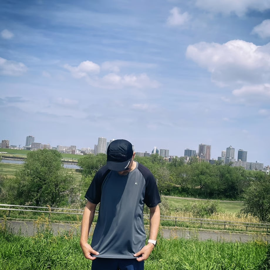 F&M AeroFlow Tee - CH×BK チャコール×ブラック