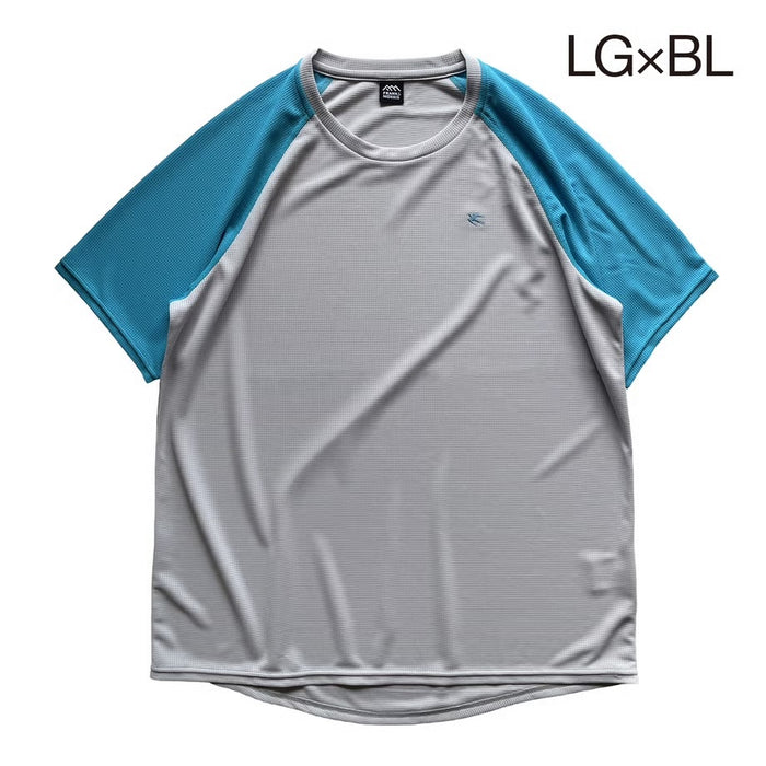 F&M AeroFlow Tee - LG×BL ライトグレー×ブルー