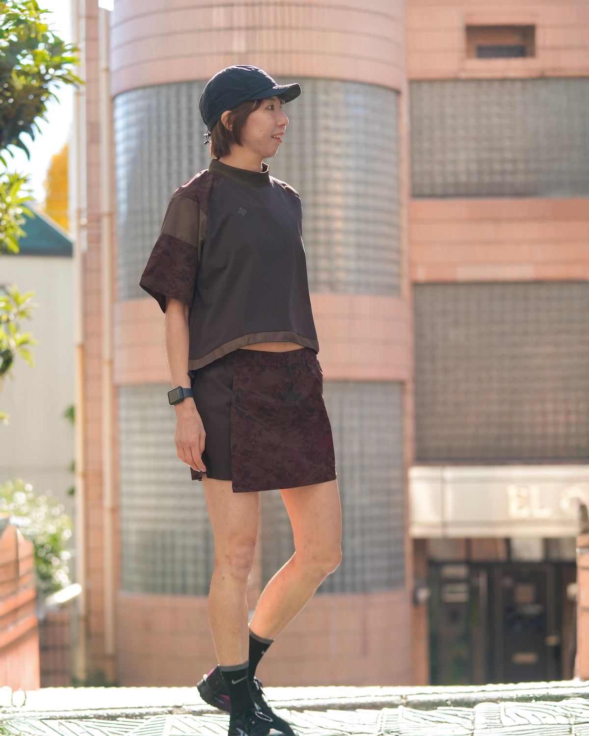 24FW DEADLEAF DOCKING RUN SKIRT　D.BROWN