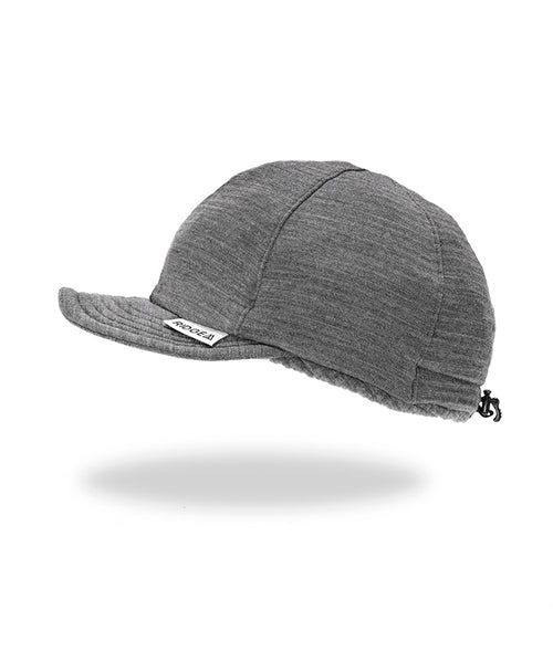 Grid Merino Earmuff Cap Charcoal