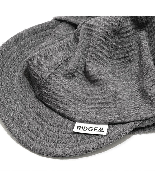 Grid Merino Earmuff Cap Charcoal